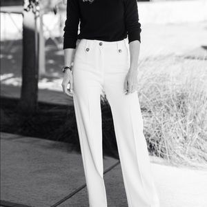Sezane size 34 white trouser pants in Ecrue.